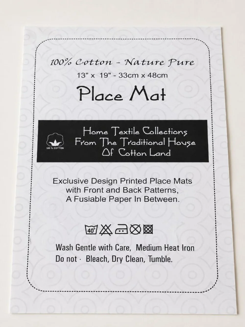 Home Textile Collection Cotton Placemats Set of 4 Natural 13x19 Table Mats